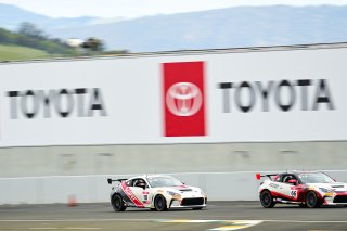 #10 Toyota GR86 of PJM / VGRT, driven by Mark Pombo, Toyota Gazoo Racing GR Cup of North America, #66 Toyota GR86 of Smooge Racing, driven by Bailey Monette, Toyota Gazoo Racing GR Cup of North America SRO America, Sonoma Raceway, Sonoma California, April | ©Copyright: Frederick Hardy II 2023

All rights reserved. No Usage Without Permission