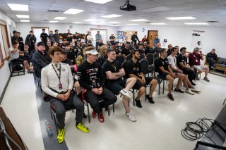 Drivers meeting at Road America on August 17, 2023. -Photo by Zack Cramer
 | SRO Motorsports Group