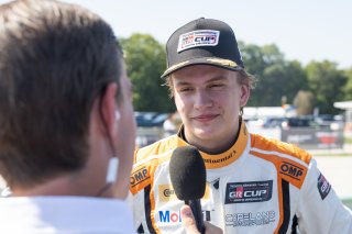 Tyler Gonzalez, driver of the #57 Copeland Motorsports Toyota GR86 Cup Car, during Race 9 at Road America on August 19, 2023. -Photo by Zack Cramer
 | SRO Motorsports Group