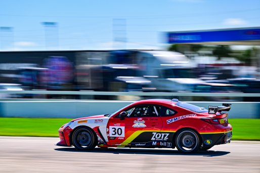 #30 Toyota GR86 of Zotz Racing, driven by Alex Garcia, Toyota Gazoo Racing GR Cup of North America Florida, SRO America, Sebring, Sebring International Raceway, September 2023
 | ©Copyright: Frederick Hardy II / SRO 2023/  

All rights reserved. No Usage Without Permission