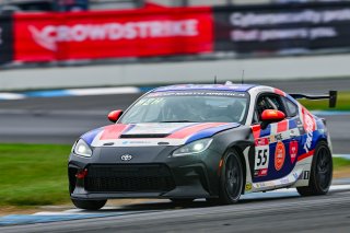 #55 Toyota GR86 of TechSport Racing, driven by Spike Kohlbecker, Toyota Gazoo Racing GR Cup of North America Indiana, Indianapolis, Indianapolis Motor Speedway, Oct. 2023, SRO America
 | ©Copyright: Frederick Hardy II / SRO 2023/  

All rights reserved. No Usage Without Permission