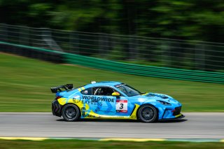 #3 Toyota GR86 of Jason Kos, Eagles Canyon Racing powered by Fast Track, Toyota GR Cup North America, SRO America, &nbsp;Virginia International Raceway, Alton, VA  July 18-21, 2024
 | Fred Hardy | www.FredHardyPhoto.com for SRO America &copy;2024