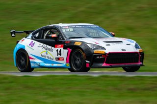 #14 Toyota GR86 of Alex Garcia, Skip Barber Racing, Toyota GR Cup North America, SRO America, &nbsp;Virginia International Raceway, Alton, VA  July 18-21, 2024
 | Fred Hardy | www.FredHardyPhoto.com for SRO America &copy;2024