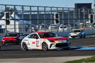 #47 Toyota GR86 of Ayden Kirk, TechSport Racing, Toyota GR Cup North America, SRO America,  Indianapolis Motor Speedway, Indianapolis, IN October 3-6
 | Fred Hardy | www.FredHardyPhoto.com for SRO ©2024
