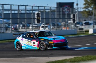 #14 Toyota GR86 of Alex Garcia, Skip Barber Racing, Toyota GR Cup North America, SRO America, &nbsp;Indianapolis Motor Speedway, Indianapolis, IN October 3-6
 | Fred Hardy | www.FredHardyPhoto.com for SRO &copy;2024