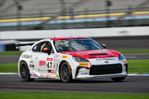 #47 Toyota GR86 of Ayden Kirk, TechSport Racing, Toyota GR Cup North America, SRO America,  Indianapolis Motor Speedway, Indianapolis, IN October 3-6
 | Fred Hardy | www.FredHardyPhoto.com for SRO ©2024