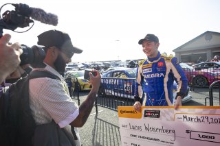 The    in Sonoma, California on Saturday, March 29, 2025.

pole award, Qualifying - Q1 
46, Lucas Weisenberg, SEGRA, Lucas Racing, Toyota GR86

Photo by
— Zachary Cramer/ TGR | SRO Motorsports Group