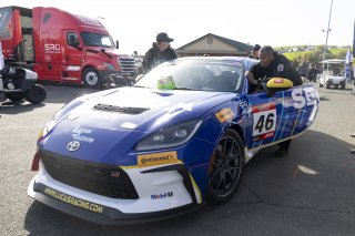 The    in Sonoma, California on Saturday, March 29, 2025.

pole award, Qualifying - Q1 
46, Lucas Weisenberg, SEGRA, Lucas Racing, Toyota GR86

Photo by
— Zachary Cramer/ TGR | SRO Motorsports Group