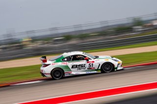 The \GRCup\   in \Circuit of The Americas#1\, \Circuit of The Americas#2\ on Friday, April 25, 2025.

Practice, Practice - P2 
51, Massimo Sunseri, BSI Racing, Pennsylvania Macaroni Co., Toyota GR86

Photo by
— James Armas | SRO Motorsports Group
