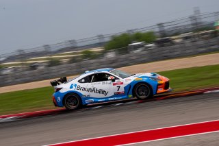 The \GRCup\   in \Circuit of The Americas#1\, \Circuit of The Americas#2\ on Friday, April 25, 2025.

Practice, Practice - P2 
7, Jaxon Bell, Copeland Motorsports, BRAUNABILITY, Toyota GR86

Photo by
— James Armas | SRO Motorsports Group