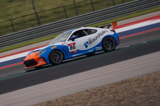 The \GRCup\   in \Circuit of The Americas#1\, \Circuit of The Americas#2\ on Friday, April 25, 2025.

Practice, Practice - P1 
86, Andrew Gilleland, Eagles Canyon Racing Powered by Fast Track, Braun Ability, Toyota GR86

Photo by
&mdash; James Armas | SRO Motorsports Group