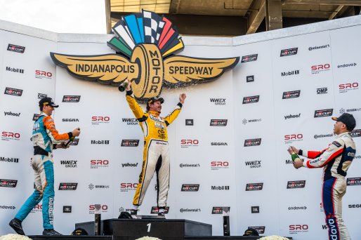 #55 Toyota GR86 of Spike Kohlbecker, RVA Graphics Motorsports by Speed Syndicate, GR Cup, Am, SRO America, Indianapolis Motor Speedway, Indianapolis, IN, Oct 16–19, 2025 #2 Toyota GR86 of Will Robusto, 2025 #13 Toyota GR86 of Westin Workman, BSI Racing, 2 | SRO Motorsports Group