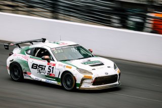 The Toyota GR Cup  Round 14 - R2 in Indianapolis, Indiana on Sunday, Oct. 19, 2025.

Race, On Track, Round 14 - R2 
Massimo Sunseri, 51, BSI Racing, Pennsylvania Macaroni Co., Toyota GR86

Photo by
— Lucas Carter / TGRNA | Copyright Lucas Carter/Toyota Racing Development