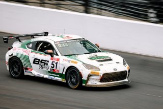 The Toyota GR Cup  Round 14 - R2 in Indianapolis, Indiana on Sunday, Oct. 19, 2025.

Race, On Track, Round 14 - R2 
Massimo Sunseri, 51, BSI Racing, Pennsylvania Macaroni Co., Toyota GR86

Photo by
— Lucas Carter / TGRNA | Copyright Lucas Carter/Toyota Racing Development