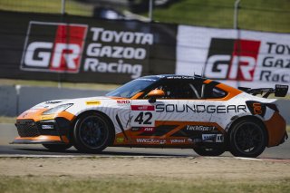 #42 Toyota GR86 of Parker DeLong, TechSport Racing, GR Cup, Am, SRO America, Sonoma Raceway, Sonoma, CA, Mar 27 - 29, 2026
 | Fred Hardy | www.echoandorigin.studio &copy;2026