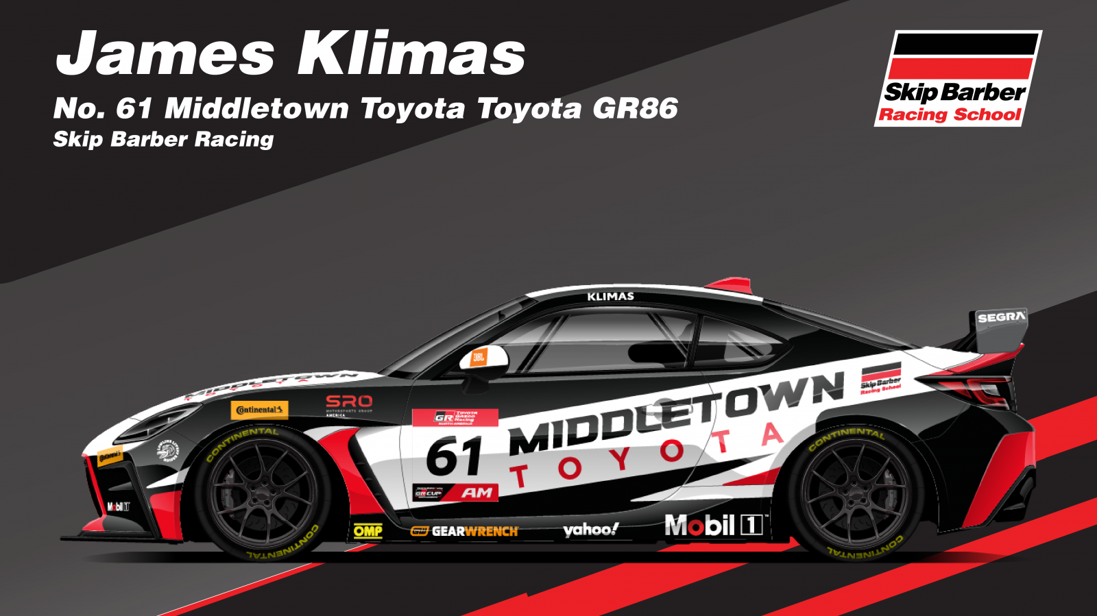 JAMES KLIMAS JOINS SKIP BARBER RACING FOR 2024 TOYOTA GR CUP NORTH