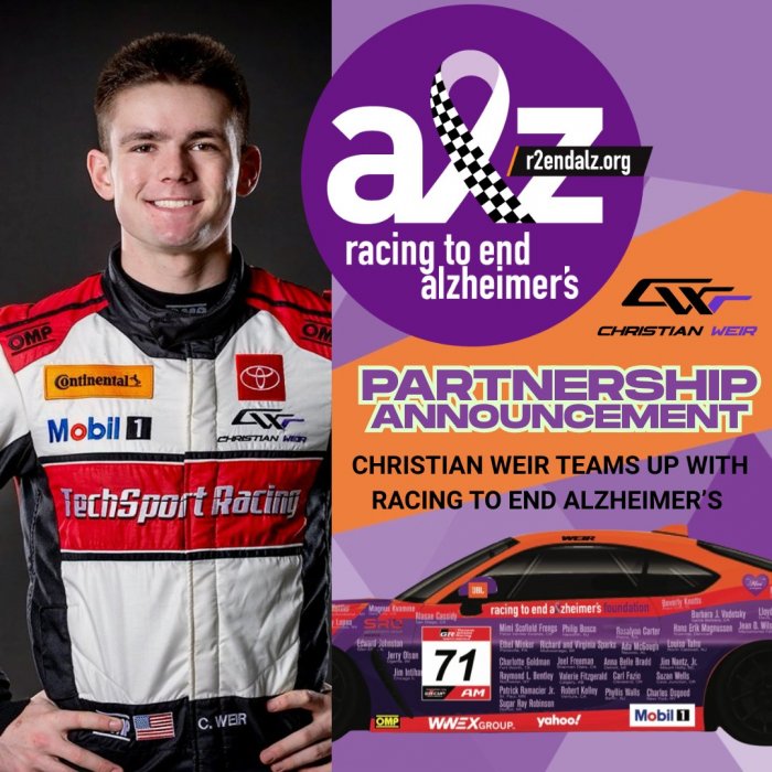 Racing to End Alzheimer's to support Christian Weir in the Toyota GR Cup